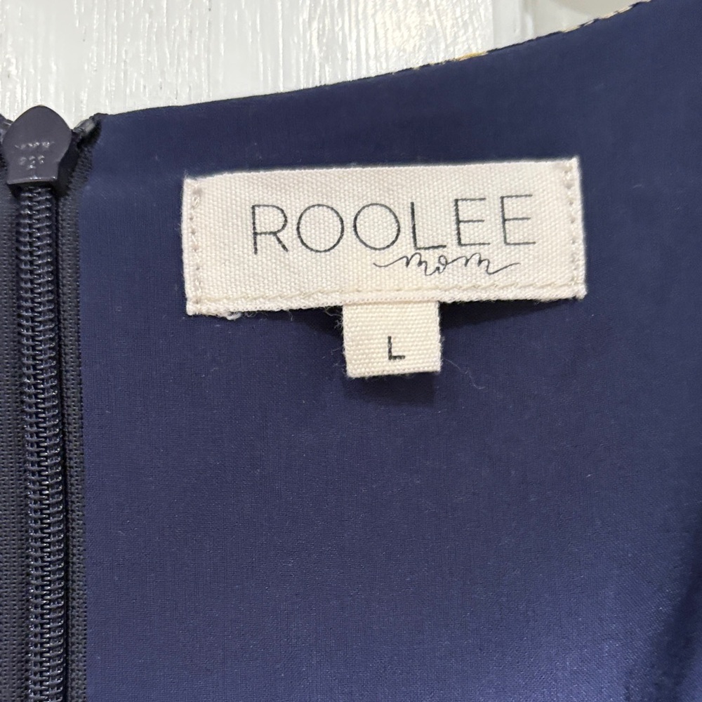 Roolee - mom dress - L- Navy Floral Long Sleeve Dress - Picture 2 of 4